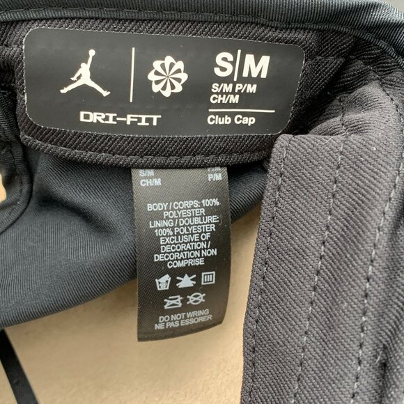 Nike Men's Air Jordan Dri-FIT Club Unstructured Curved Bill Cap Black Size S/M - Picture 11 of 12